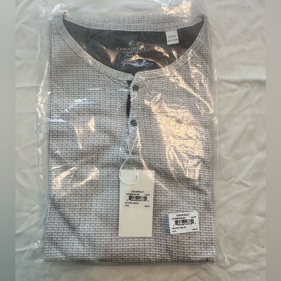 Construct Printed Short Sleeve Henley Size XXL NWT - Picture 4 of 11